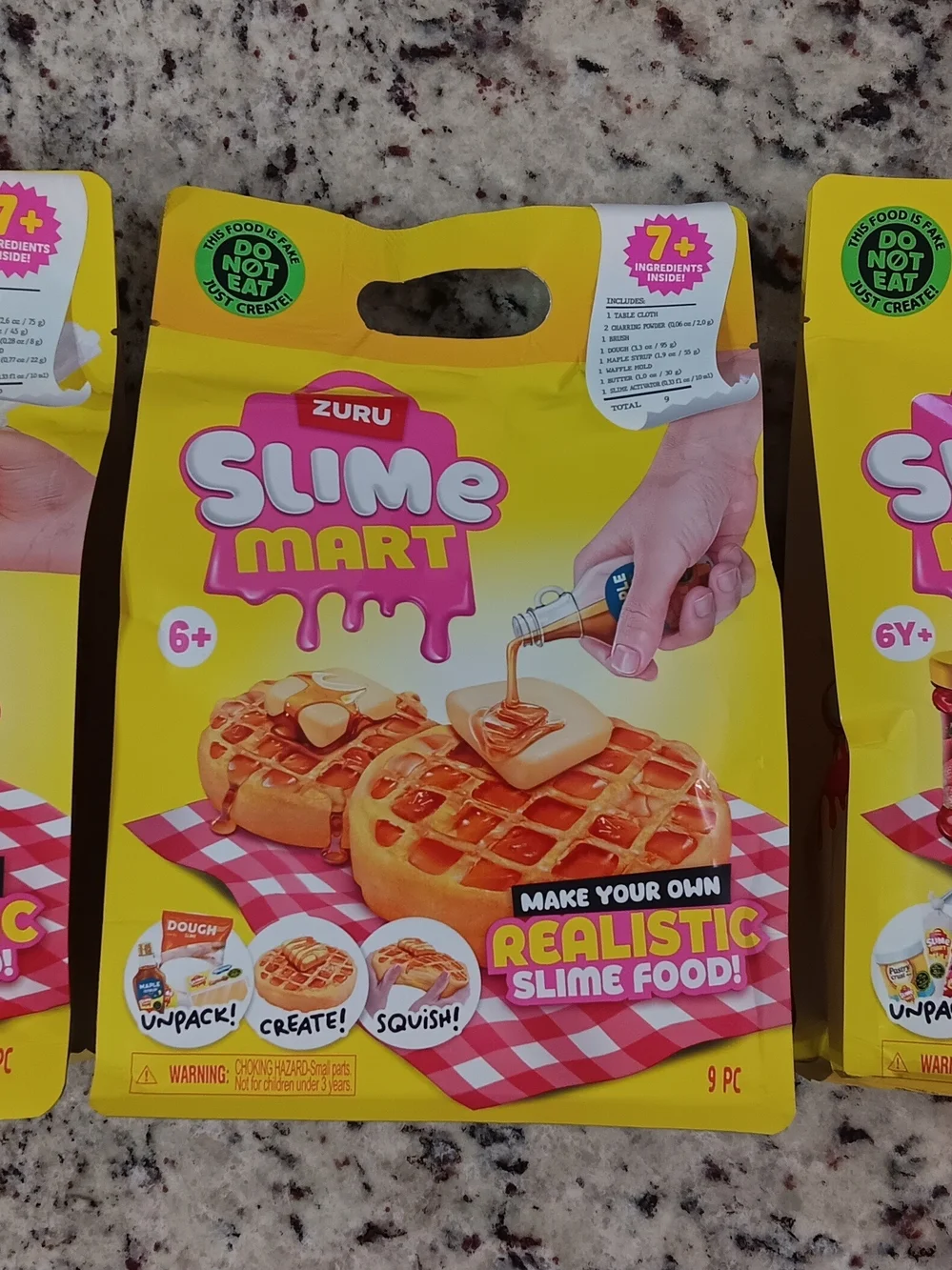 Slime Mart Realistic Slime Food - Waffles, Fruit Tart, Strawberry Cheesecake